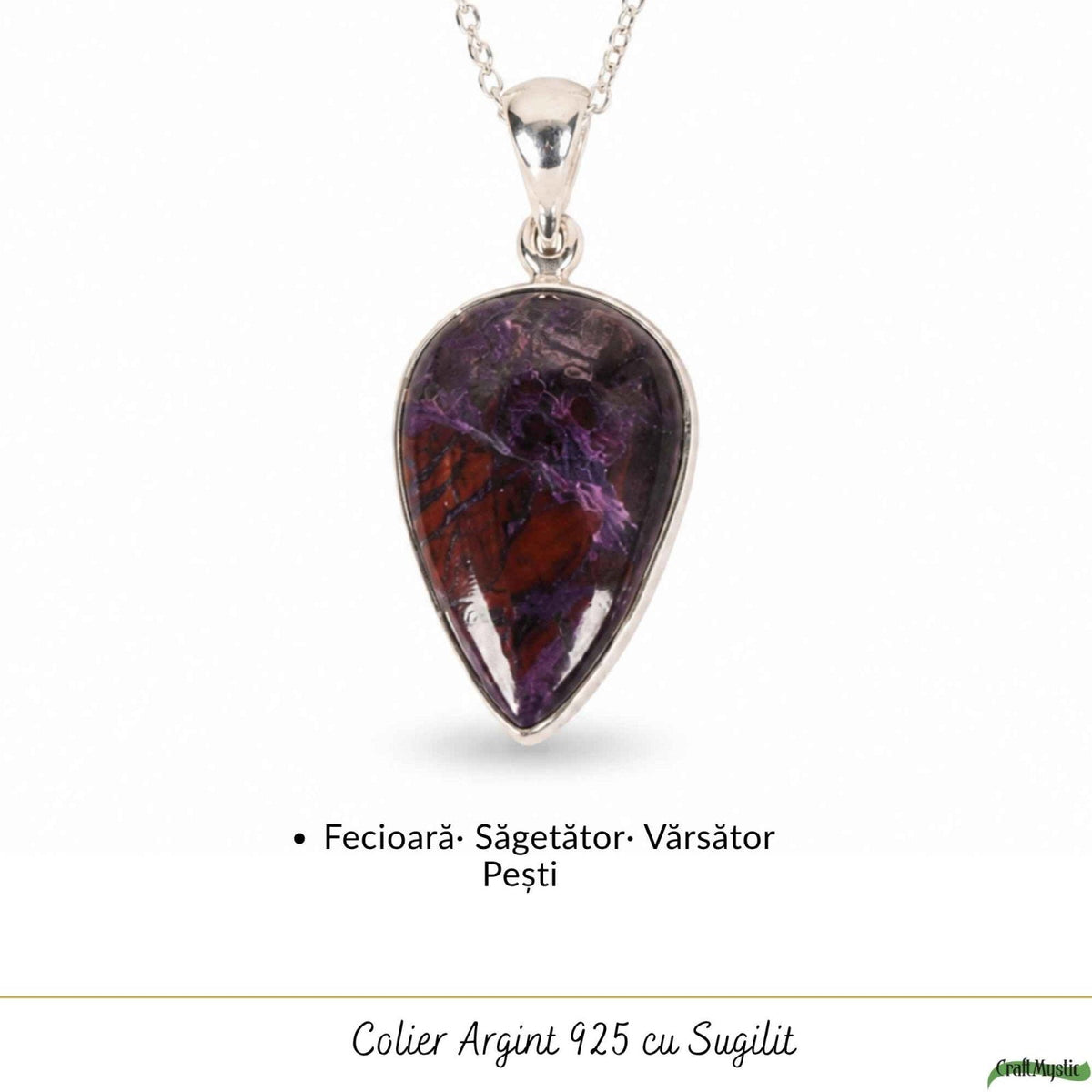 Colier cu Sugilit, Argint 925 – CraftMystic