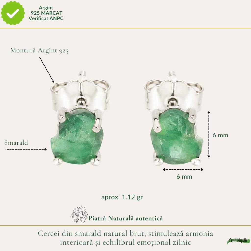 Cercei cu Smarald, Argint 925 – CraftMystic