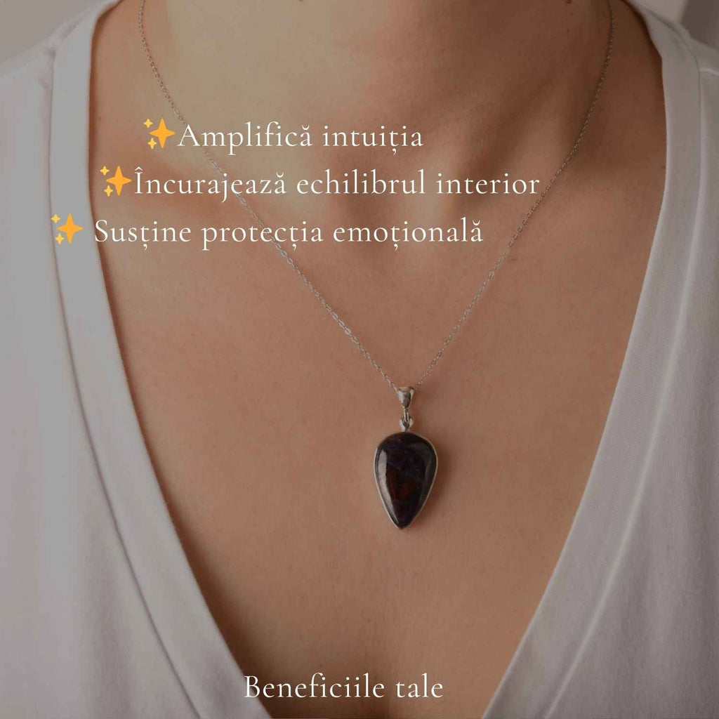 Colier cu Sugilit, Argint 925 – CraftMystic