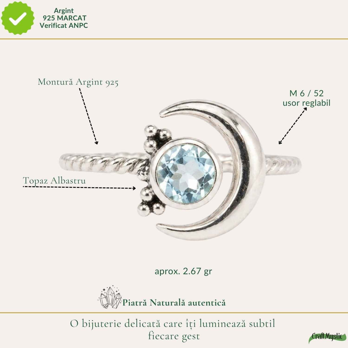 Inel cu Topaz, Argint 925 – CraftMystic
