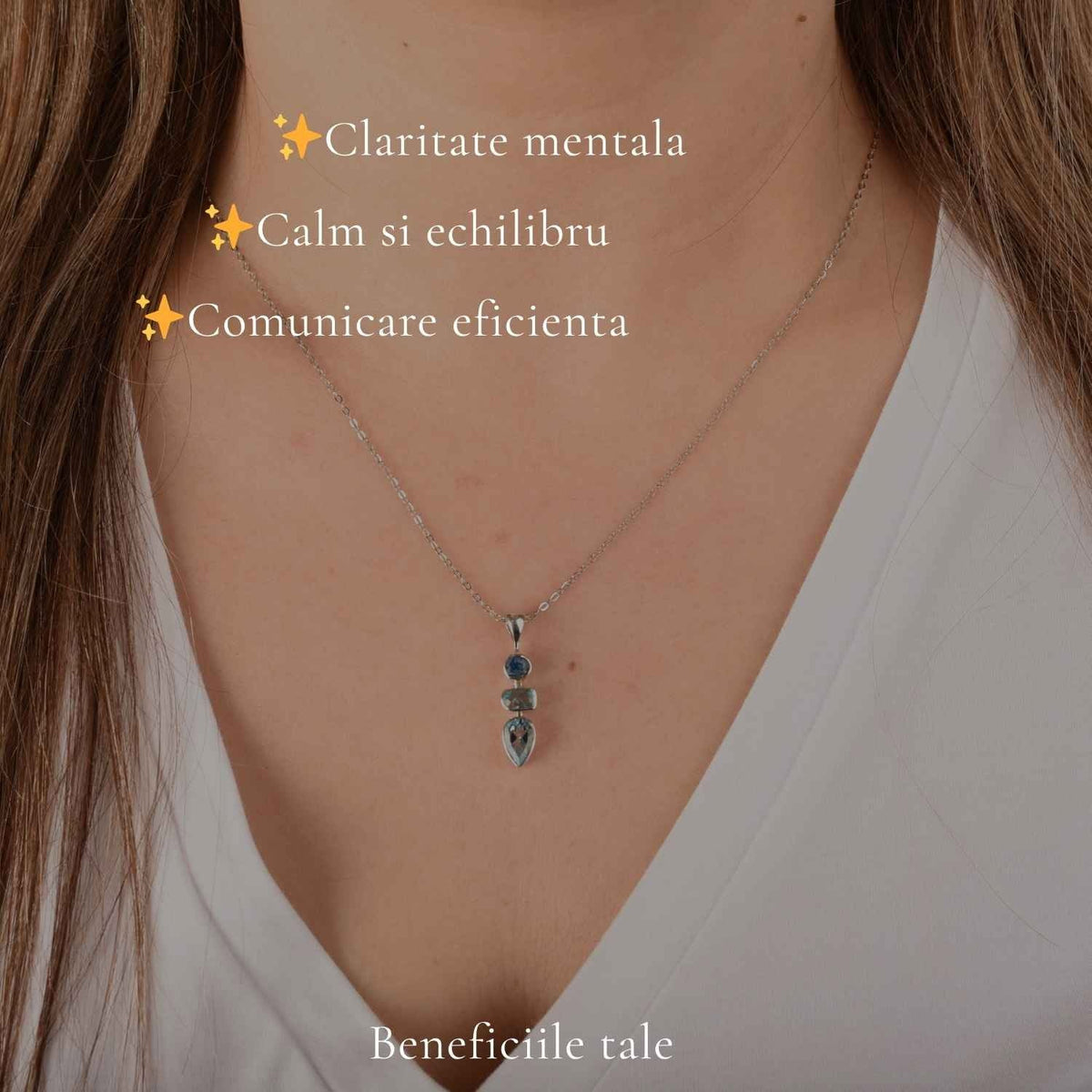 Colier cu Topaz și Apatit, Argint 925 – CraftMystic