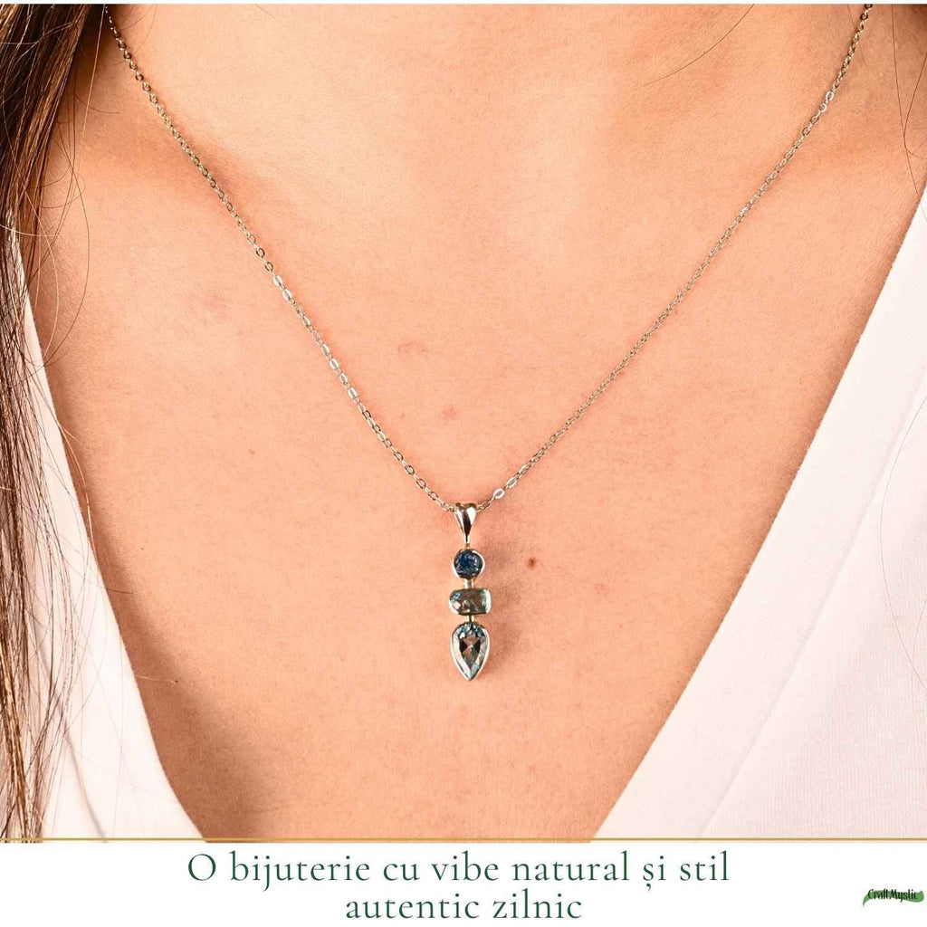 Colier cu Topaz și Apatit, Argint 925 – CraftMystic