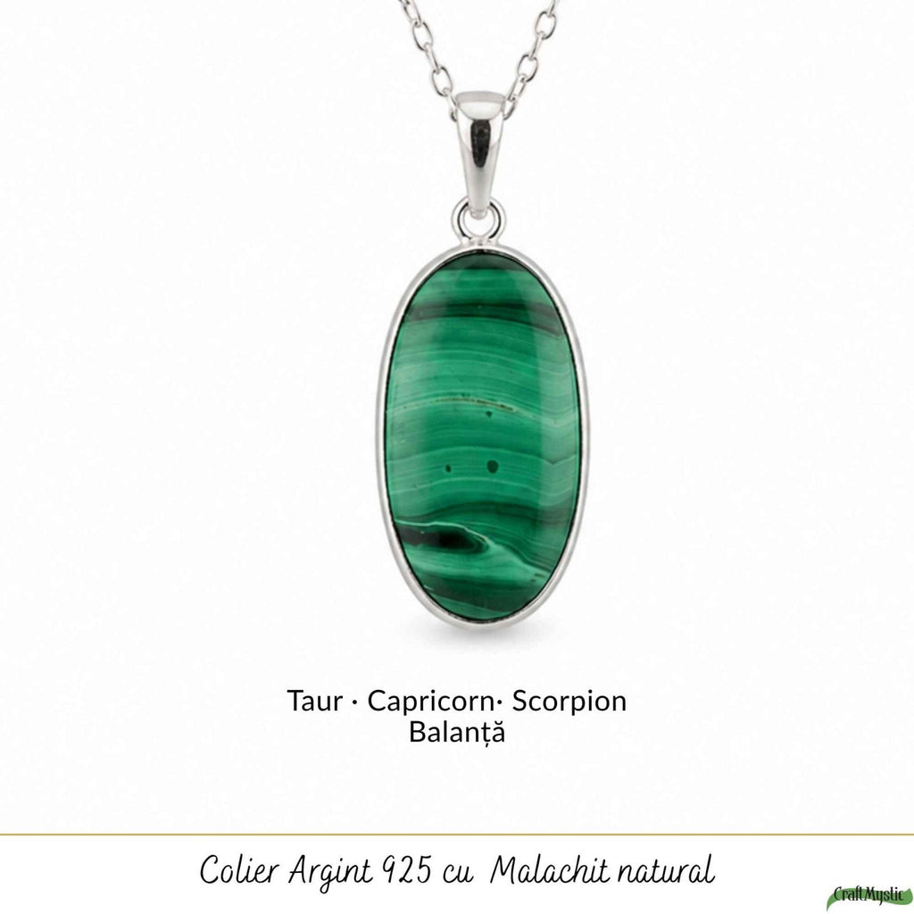 Colier cu Malachit, Argint 925 – CraftMystic