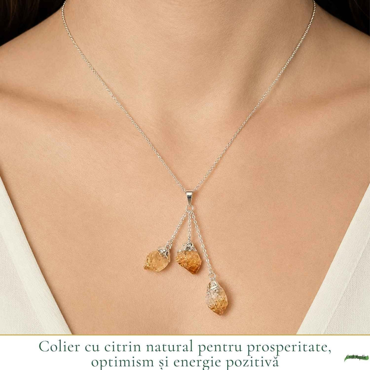 Colier cu Citrin, Argint 925 – CraftMystic