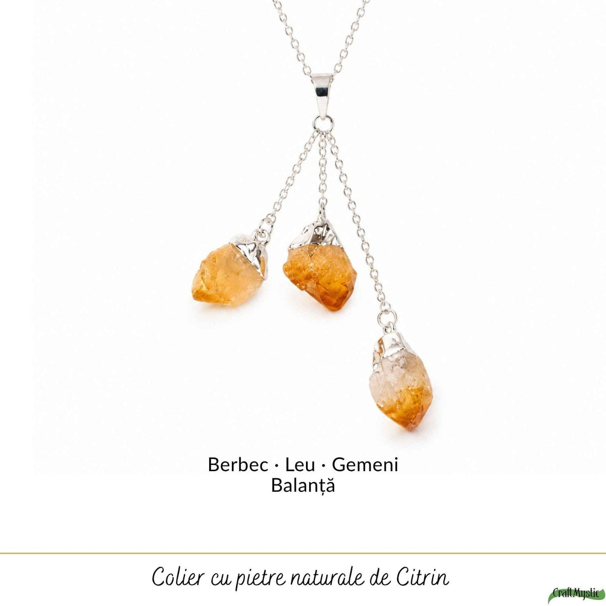 Colier cu Citrin, Argint 925 – CraftMystic