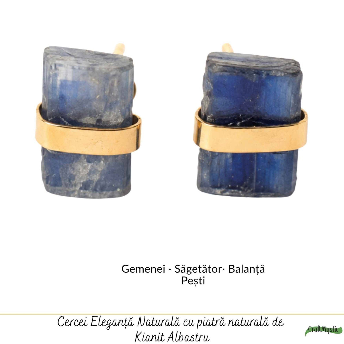 Cercei cu Kyanit, Argint 925 placat aur 18k – CraftMystic