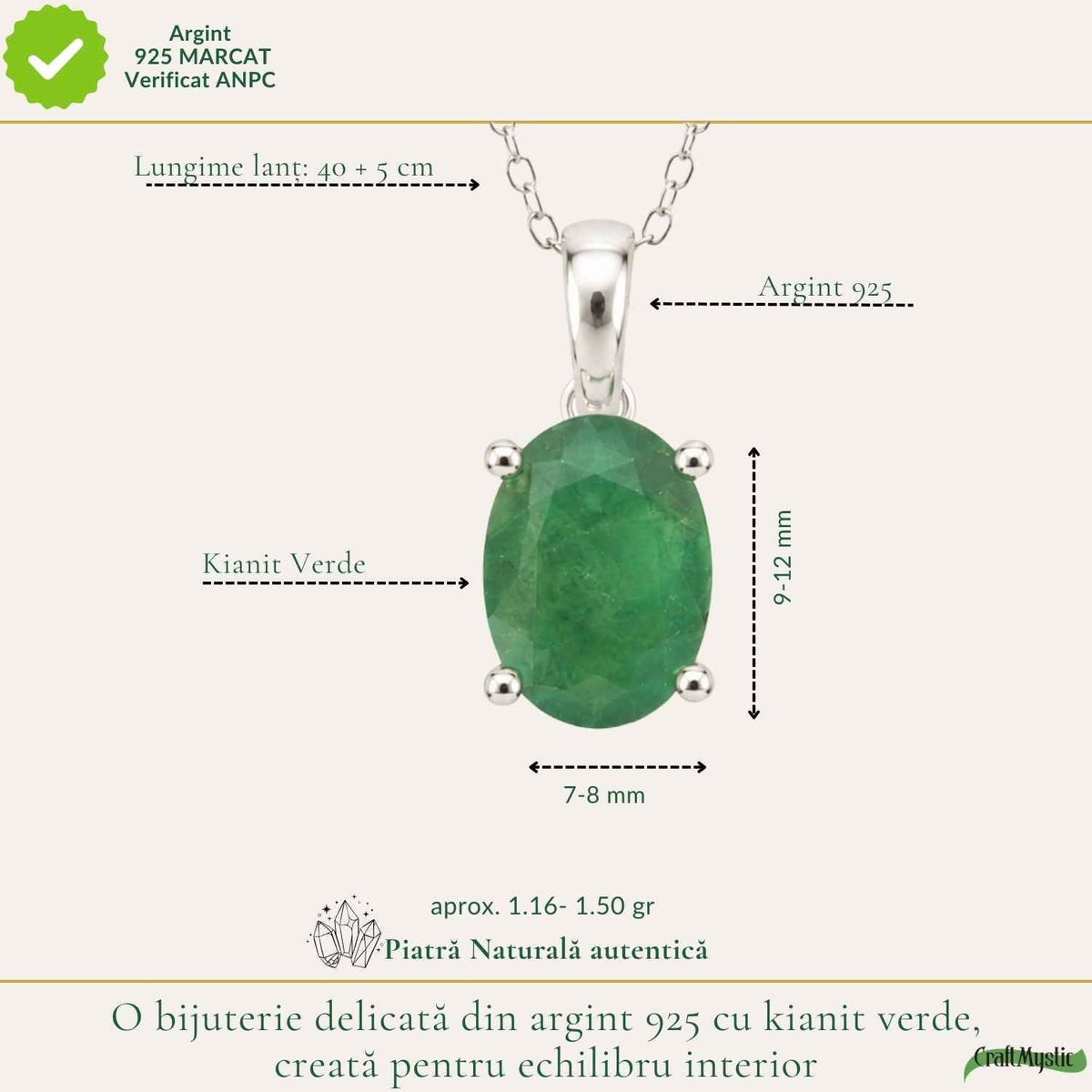 Colier cu Kyanit, Argint 925 – CraftMystic