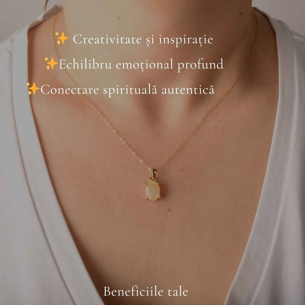 Colier cu Opal, Argint 925 placat aur 18k – CraftMystic