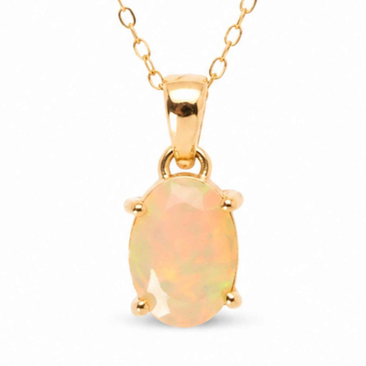 Colier cu Opal, Argint 925 placat aur 18k – CraftMystic