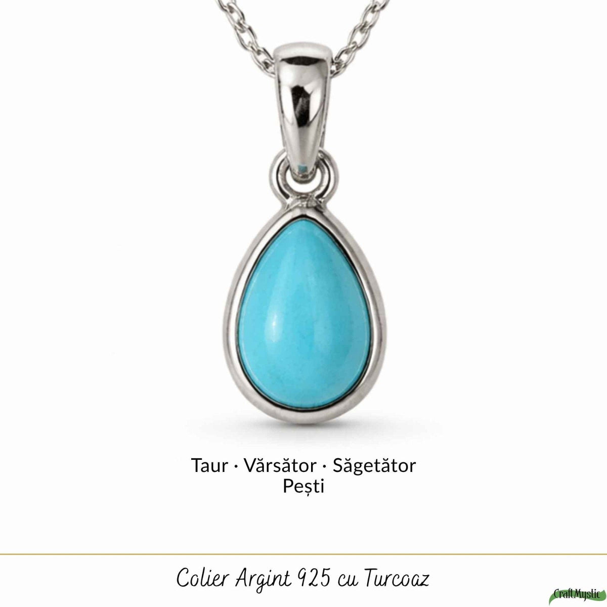 Colier cu Turcoaz, Argint 925 – CraftMystic