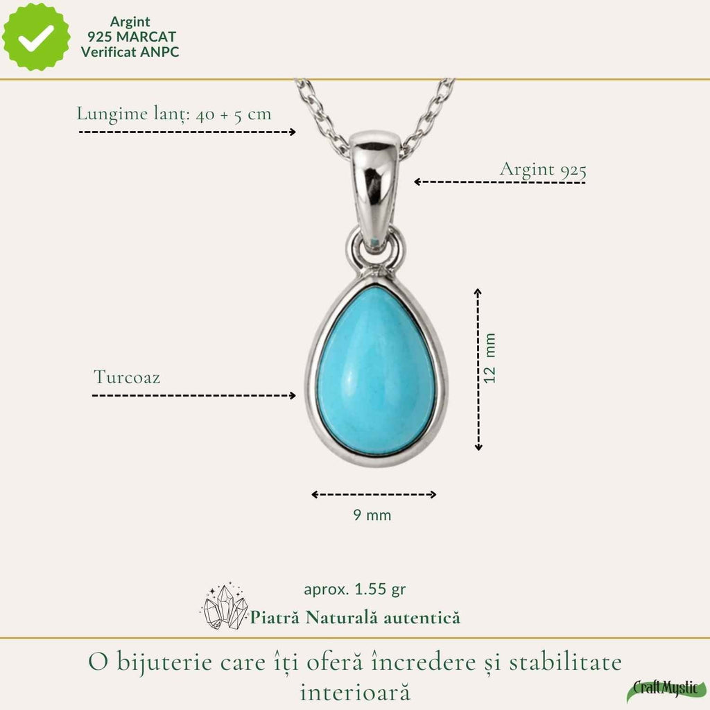 Colier cu Turcoaz, Argint 925 – CraftMystic
