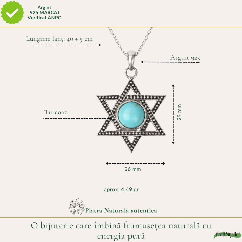 Colier cu Turcoaz, Argint 925 – CraftMystic