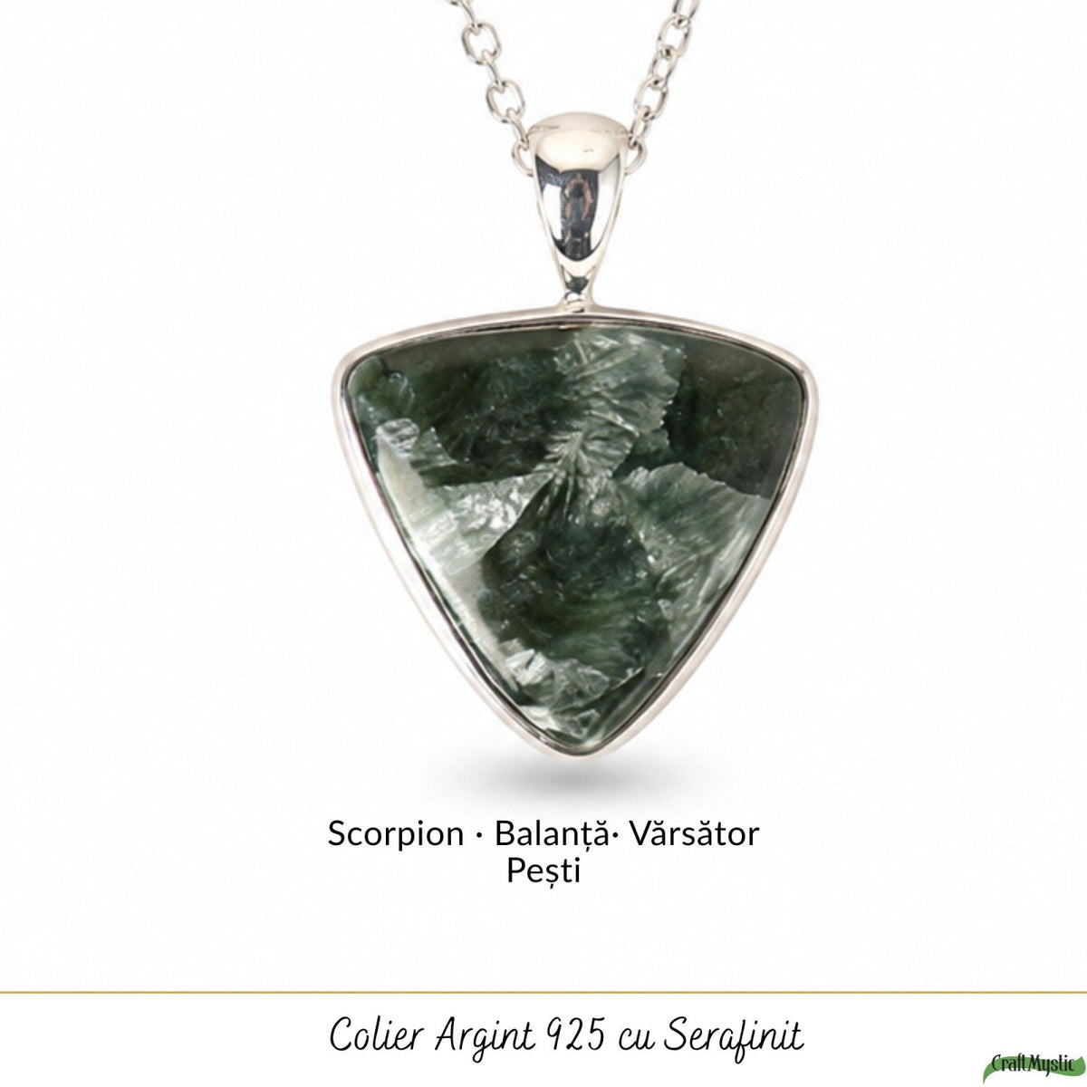 Colier cu Serafinit, Argint 925 – CraftMystic