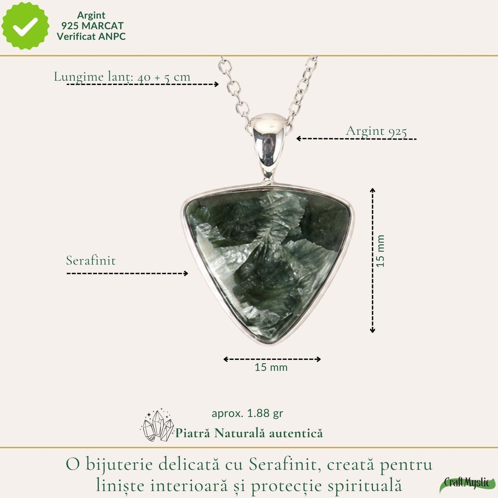 Colier cu Serafinit, Argint 925 – CraftMystic