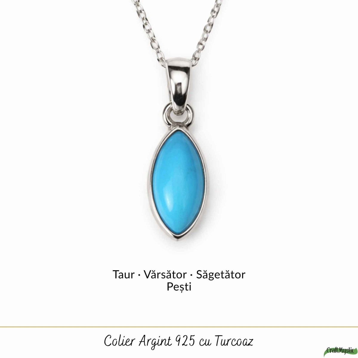 Colier cu Turcoaz, Argint 925 – CraftMystic