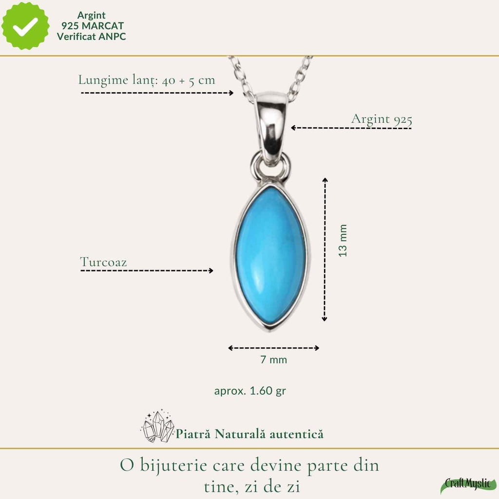 Colier cu Turcoaz, Argint 925 – CraftMystic