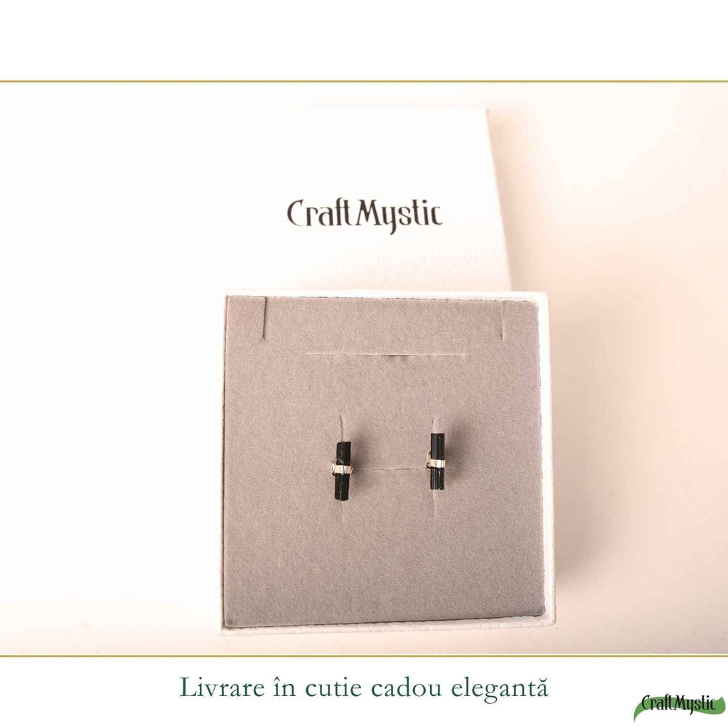 Cercei cu Turmalină Neagră, Argint 925 – CraftMystic