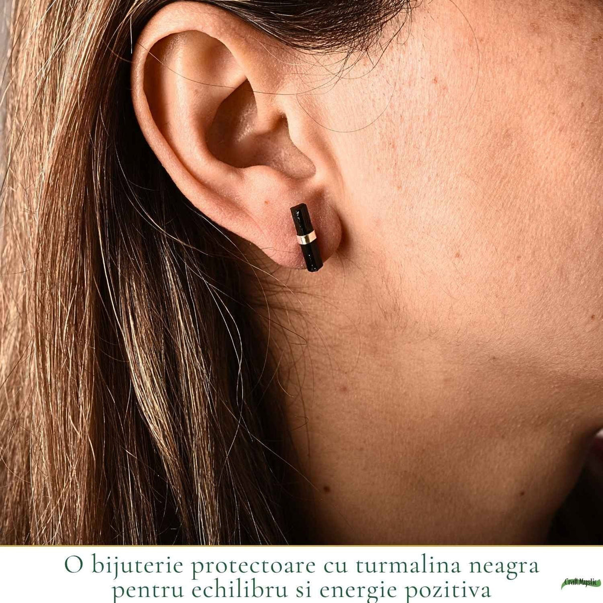 Cercei cu Turmalină Neagră, Argint 925 – CraftMystic