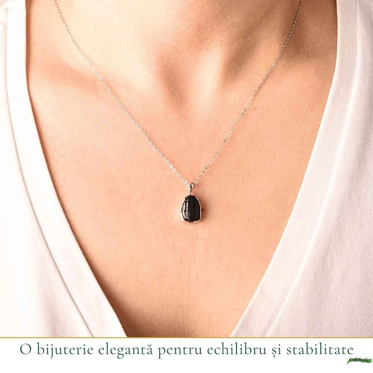 Colier cu Turmalină Neagră, Argint 925 – CraftMystic