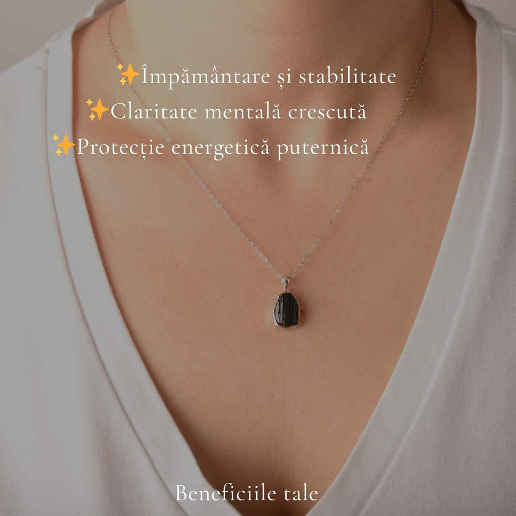 Colier cu Turmalină Neagră, Argint 925 – CraftMystic