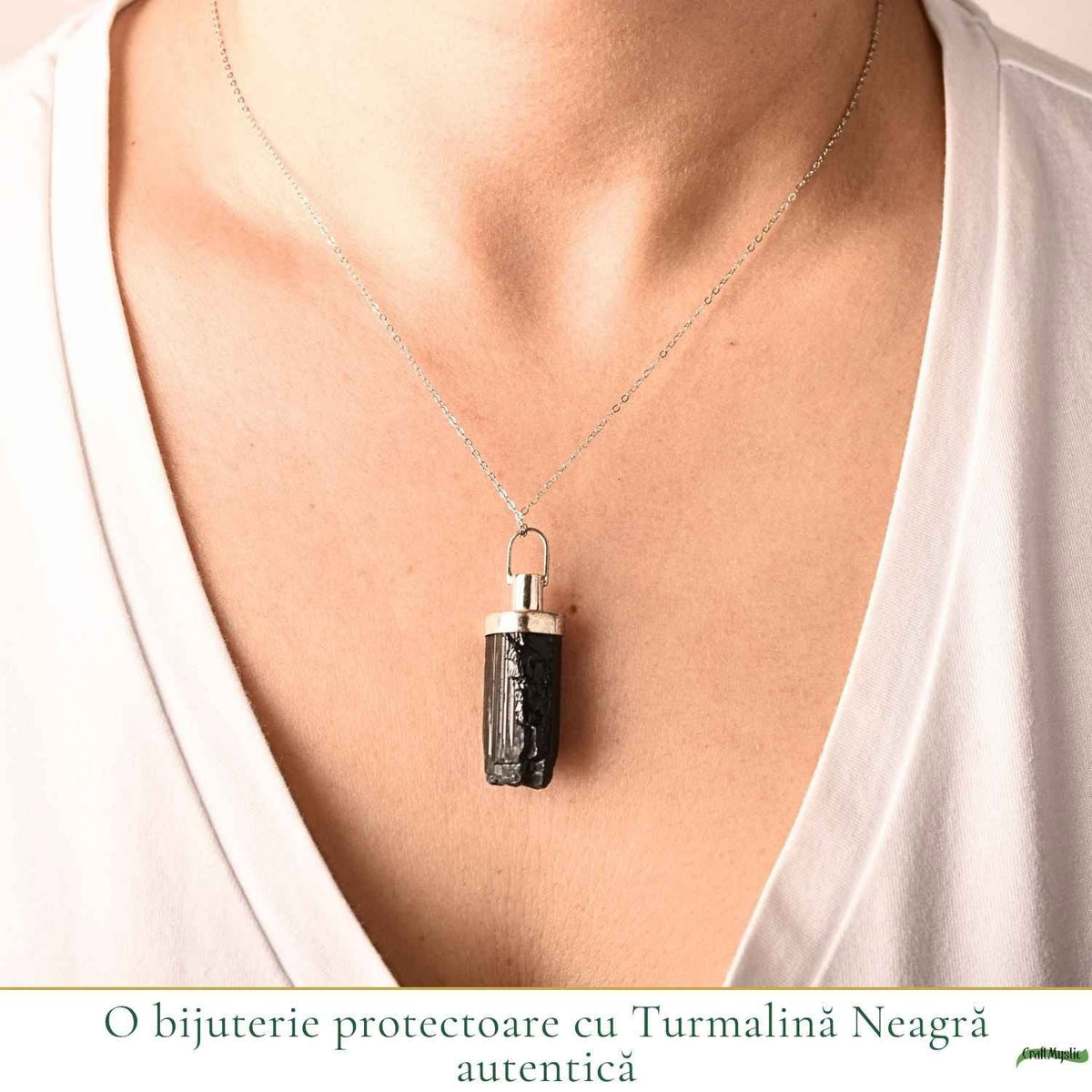 Colier cu Turmalină Neagră, Argint 925 – CraftMystic
