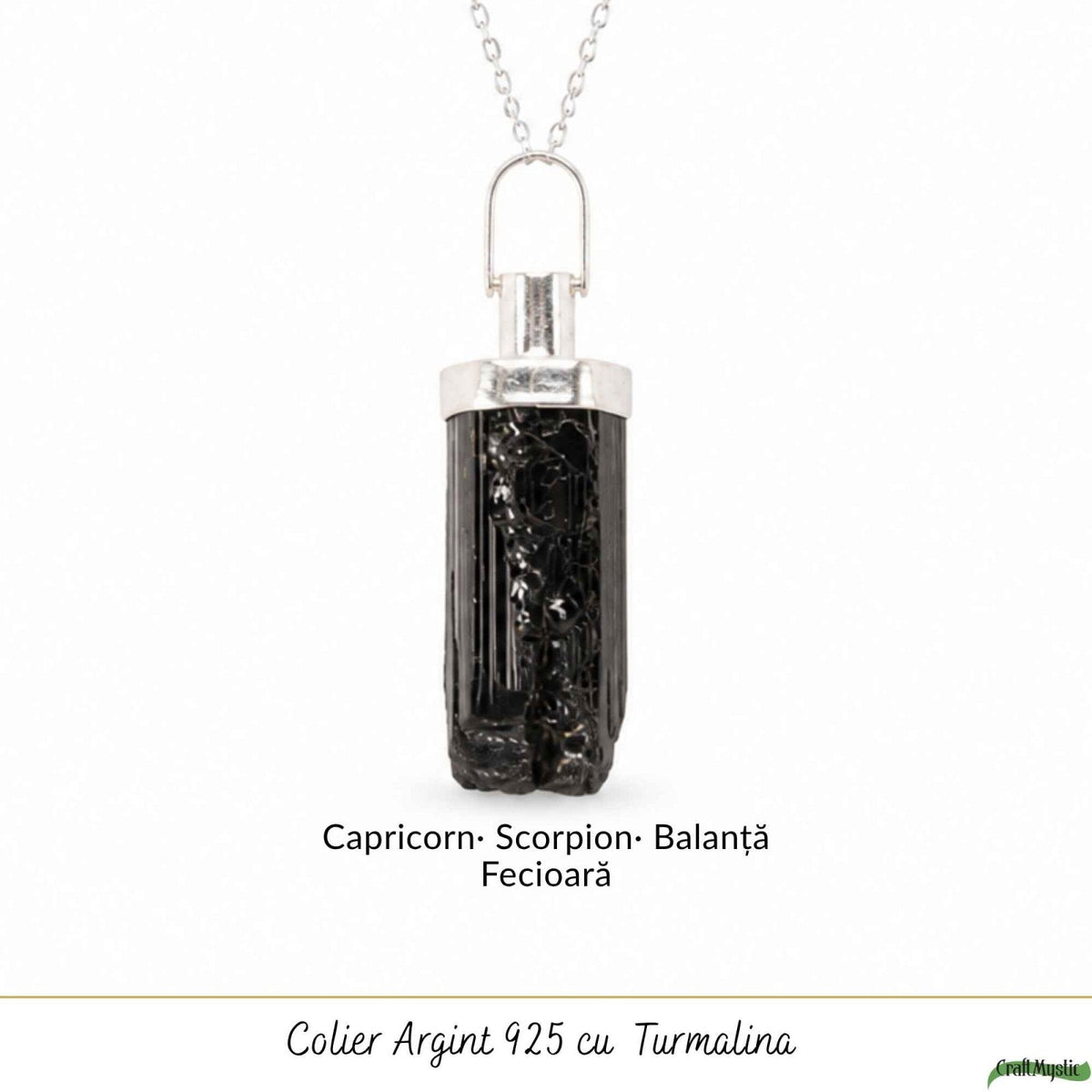 Colier cu Turmalină Neagră, Argint 925 – CraftMystic