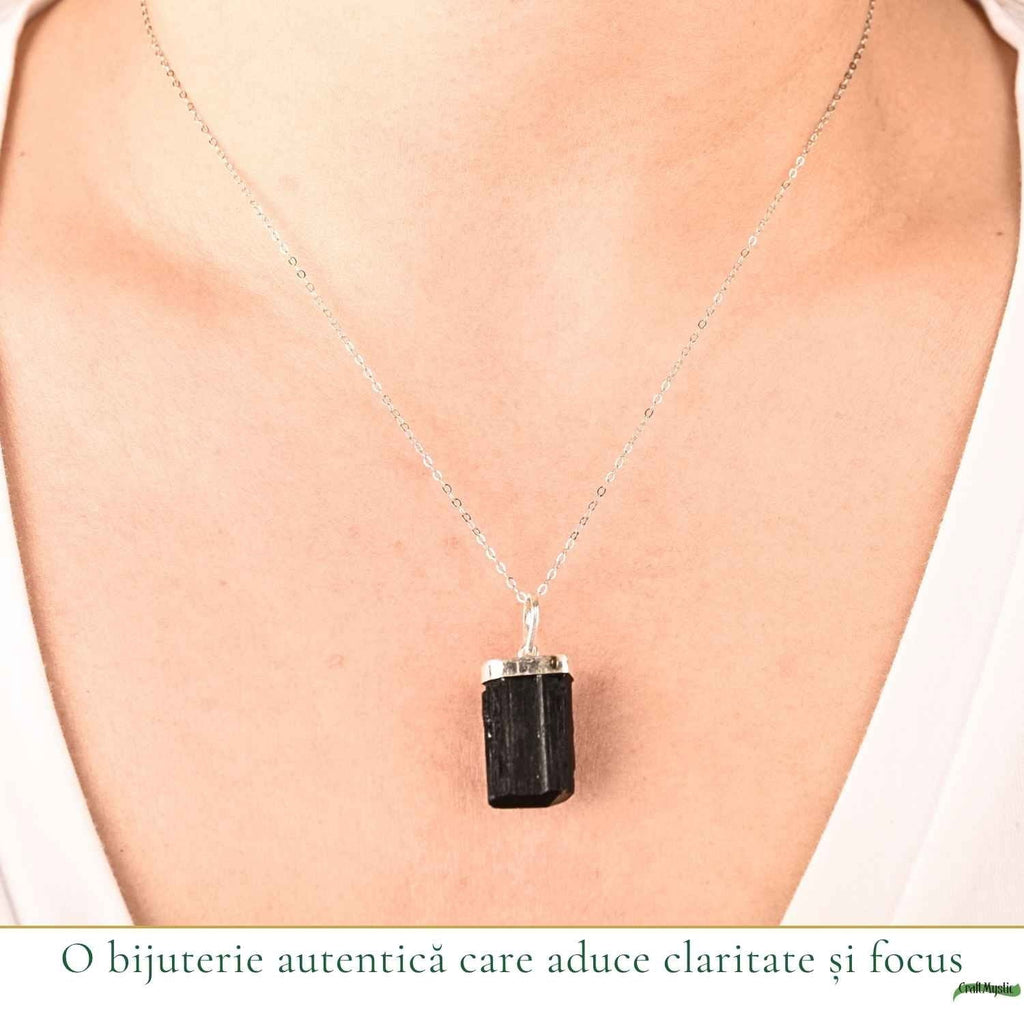 Colier cu Turmalină Neagră, Argint 925 – CraftMystic