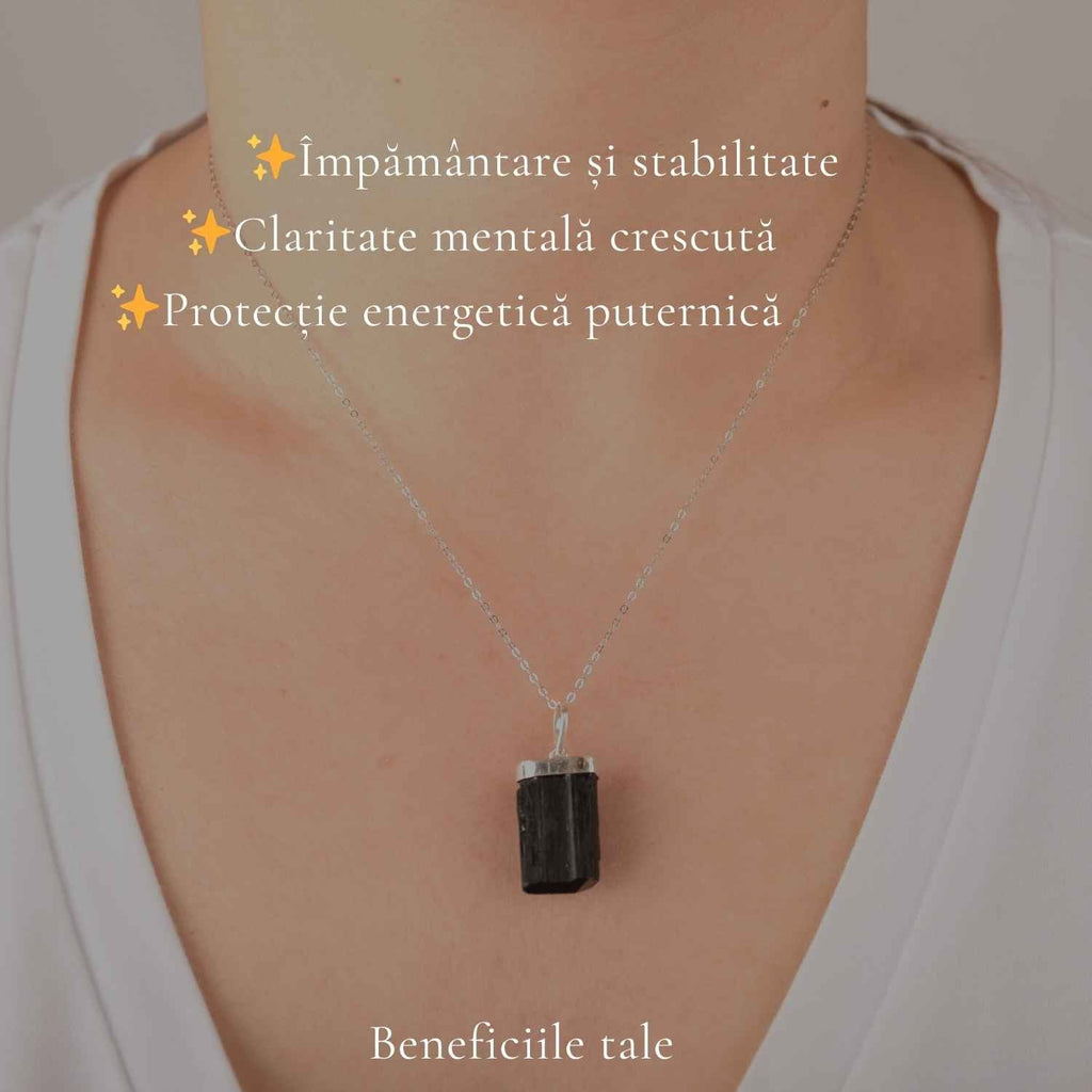Colier cu Turmalină Neagră, Argint 925 – CraftMystic