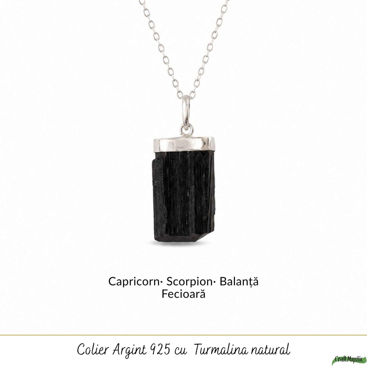 Colier cu Turmalină Neagră, Argint 925 – CraftMystic