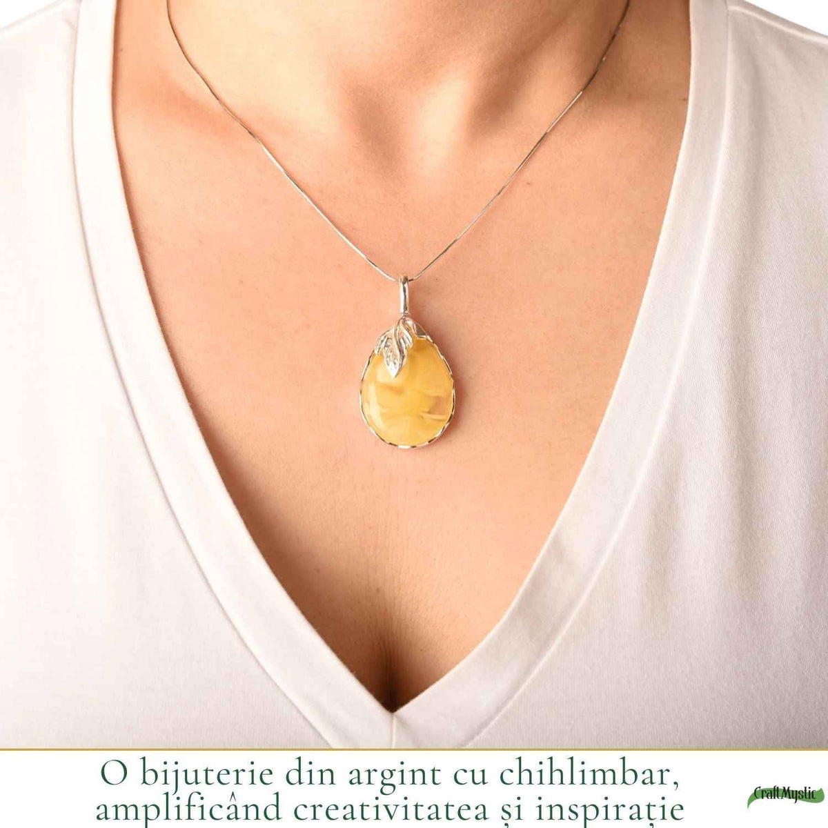 Colier cu Chihlimbar, Argint 925 – CraftMystic