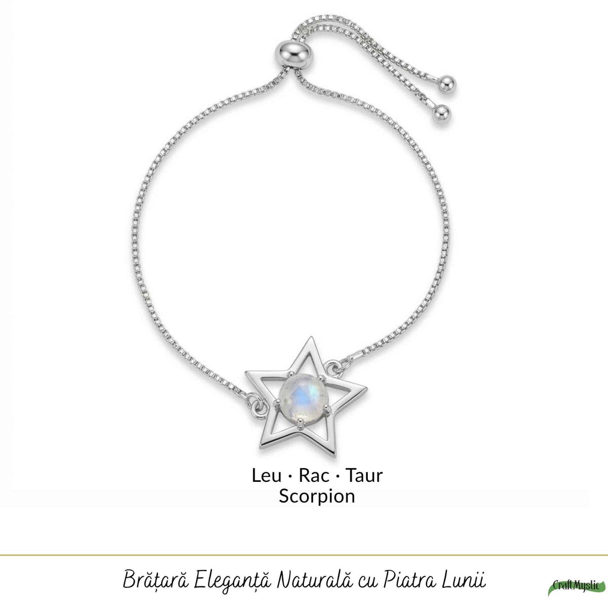 Brățară cu Piatra Lunii, Argint 925 – CraftMystic
