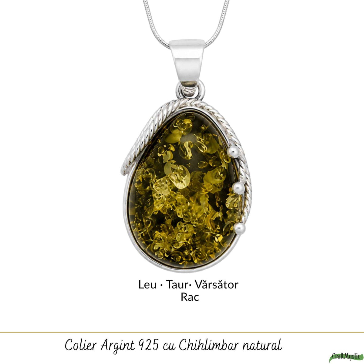 Colier cu Chihlimbar, Argint 925 – CraftMystic