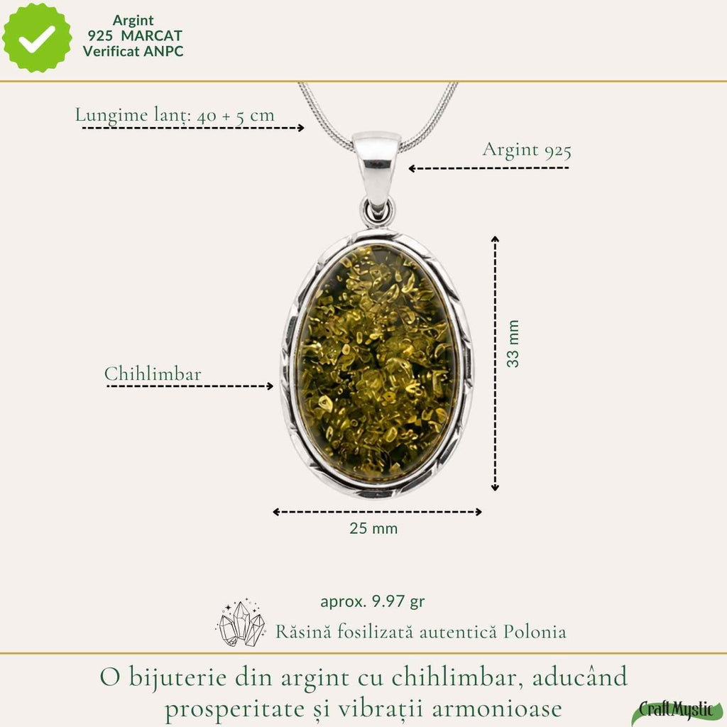 Colier cu Chihlimbar, Argint 925 – CraftMystic