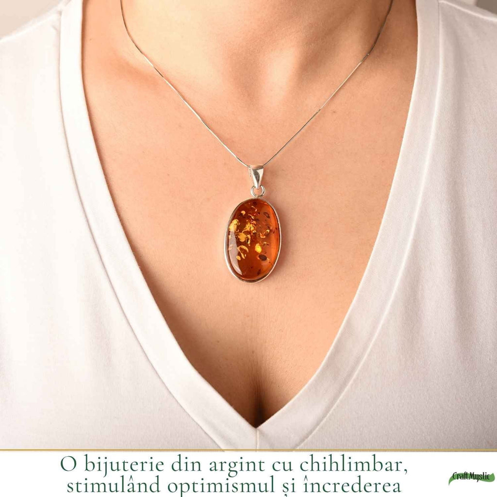 Colier cu Chihlimbar, Argint 925 – CraftMystic