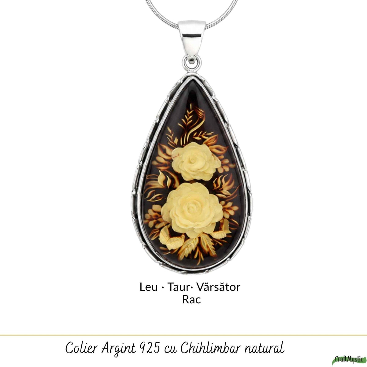 Colier cu Chihlimbar, Argint 925 – CraftMystic