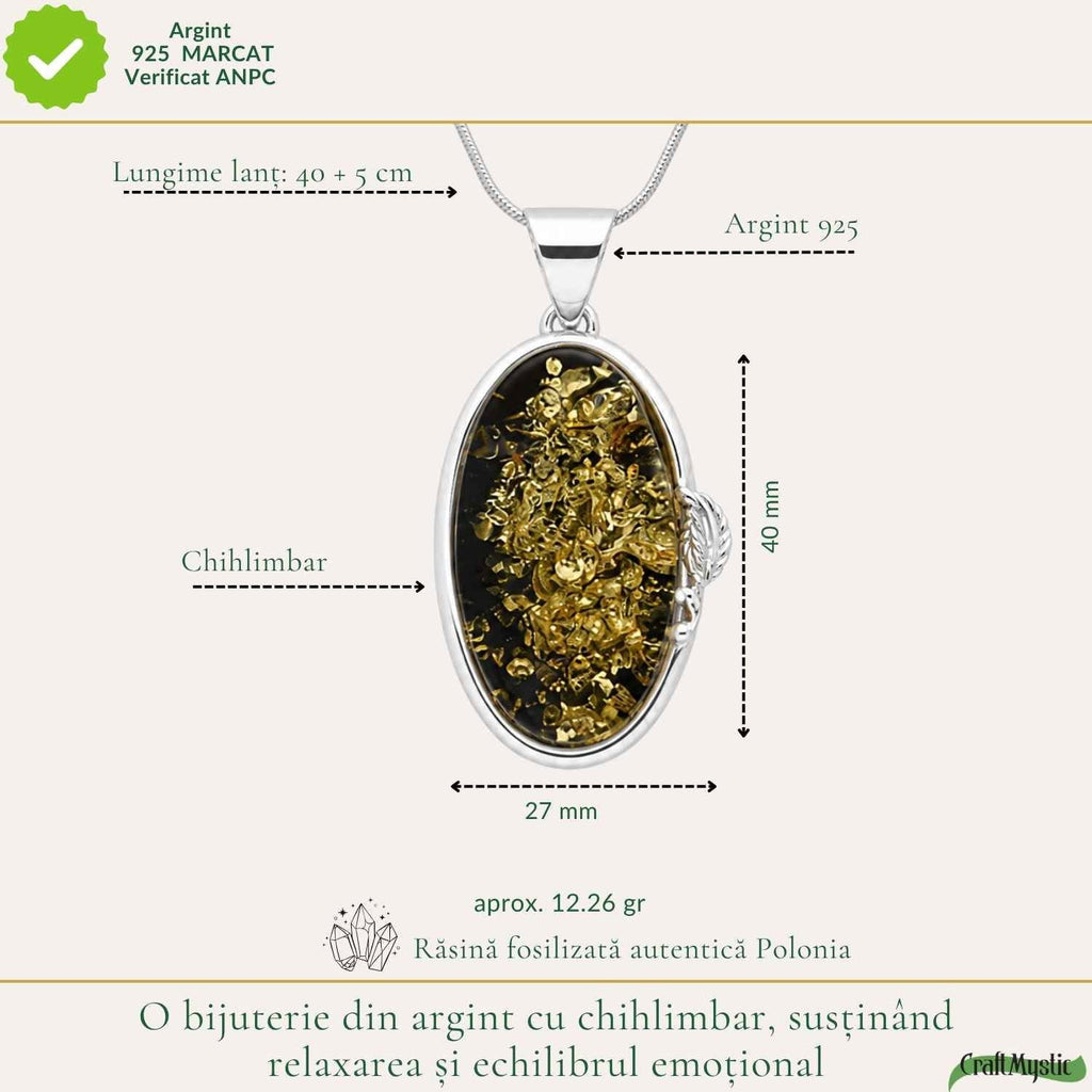 Colier cu Chihlimbar, Argint 925 – CraftMystic