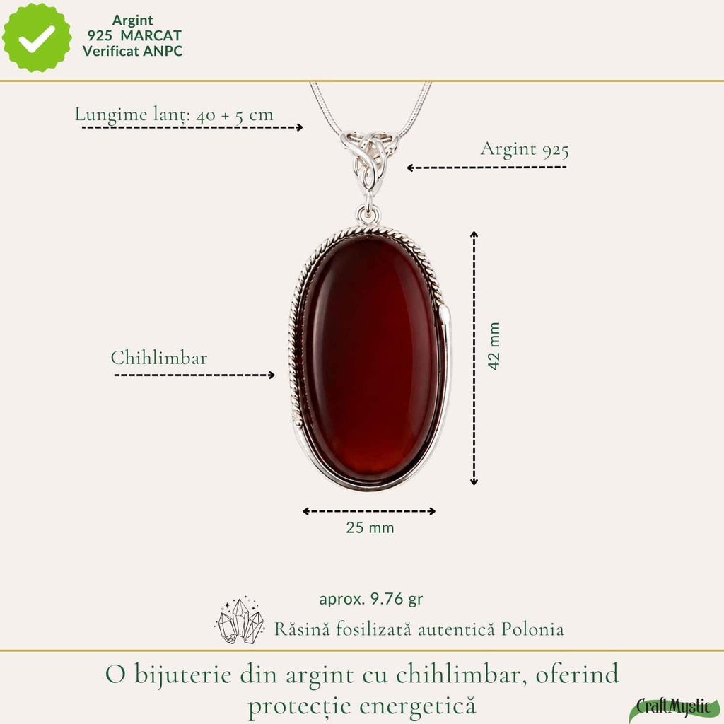 Colier cu Chihlimbar, Argint 925 – CraftMystic
