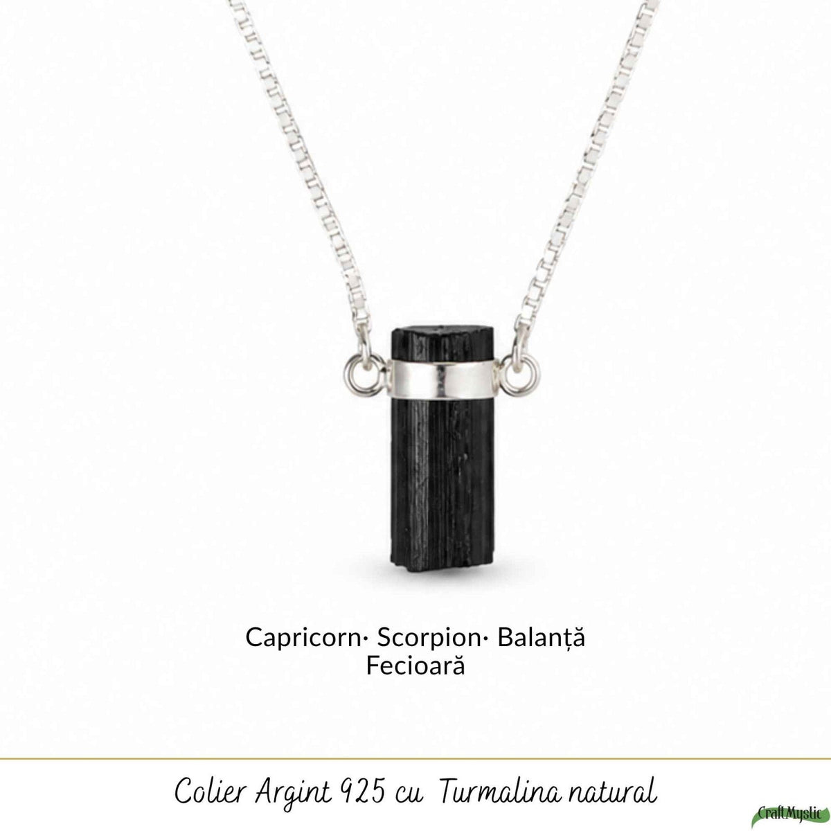 Colier cu Turmalină Neagră, Argint 925 – CraftMystic