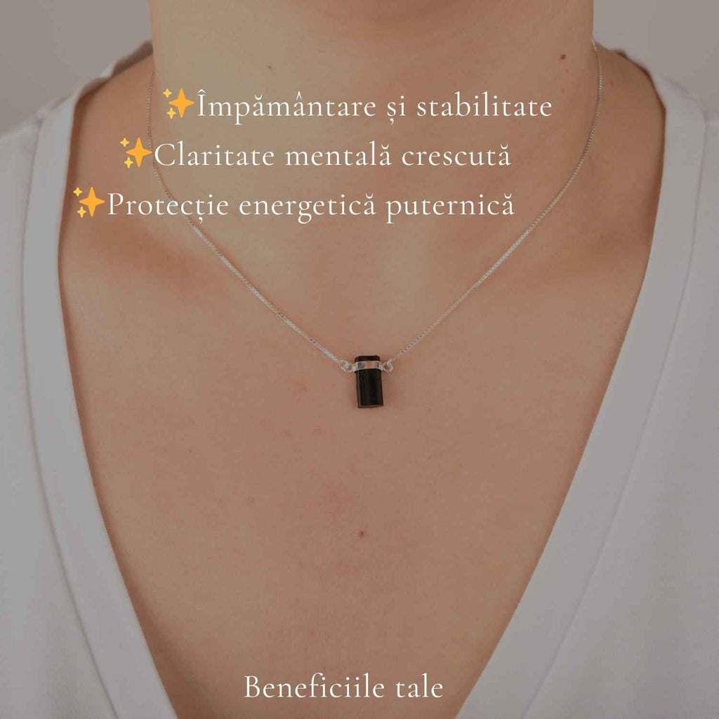 Colier cu Turmalină Neagră, Argint 925 – CraftMystic