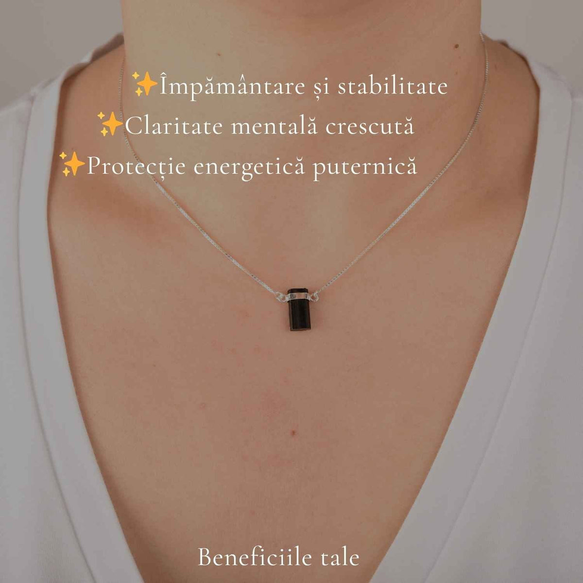 Colier cu Turmalină Neagră, Argint 925 – CraftMystic
