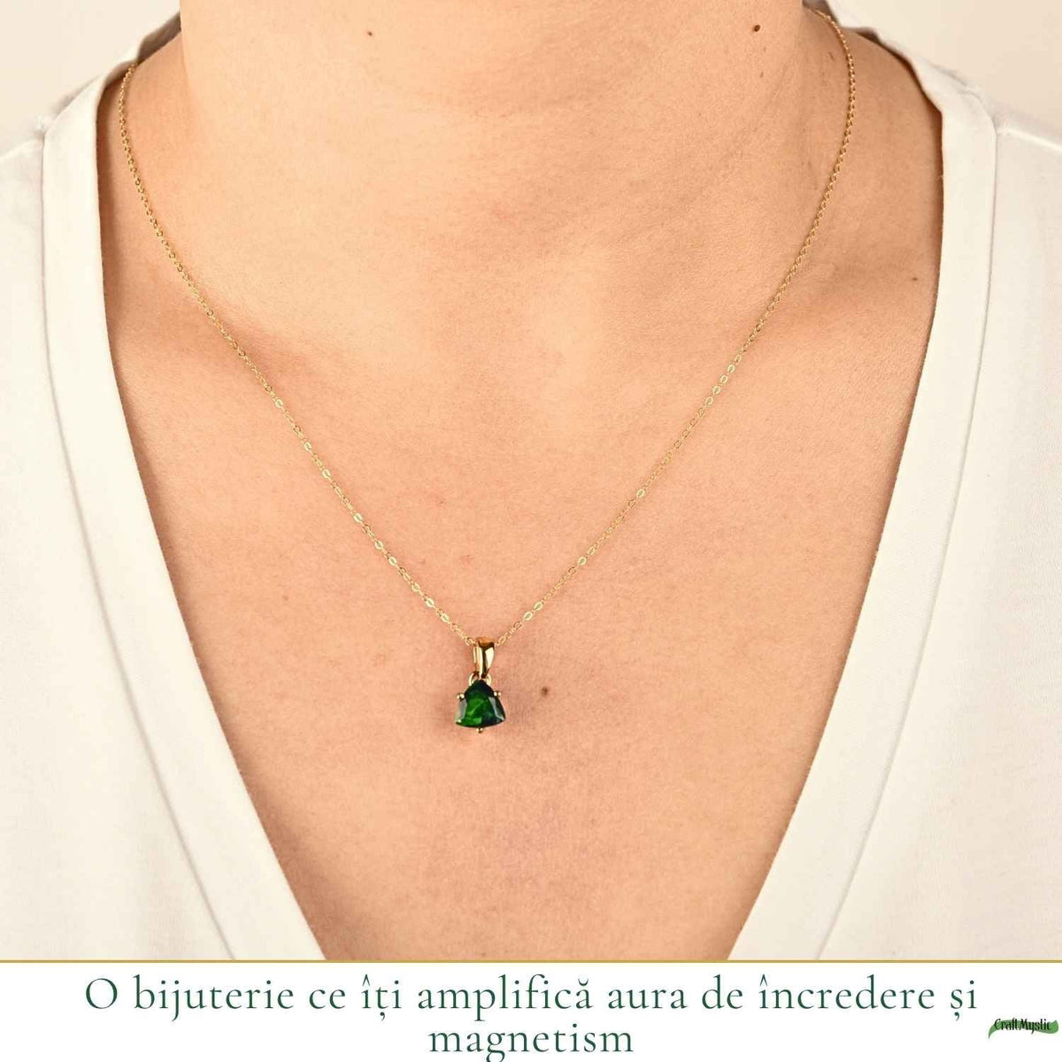 Colier cu Opal, Argint 925 placat aur 18k – CraftMystic