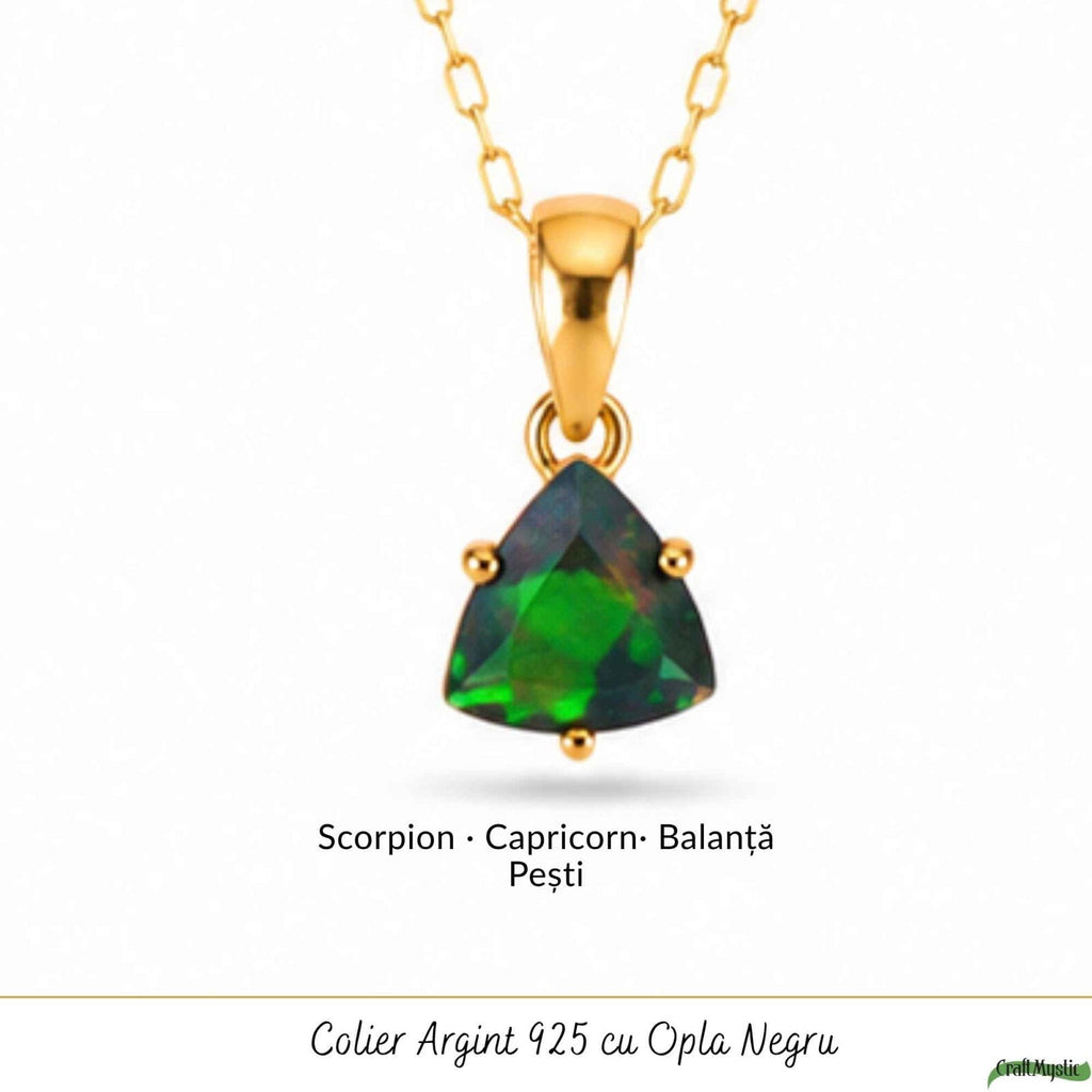 Colier cu Opal, Argint 925 placat aur 18k – CraftMystic