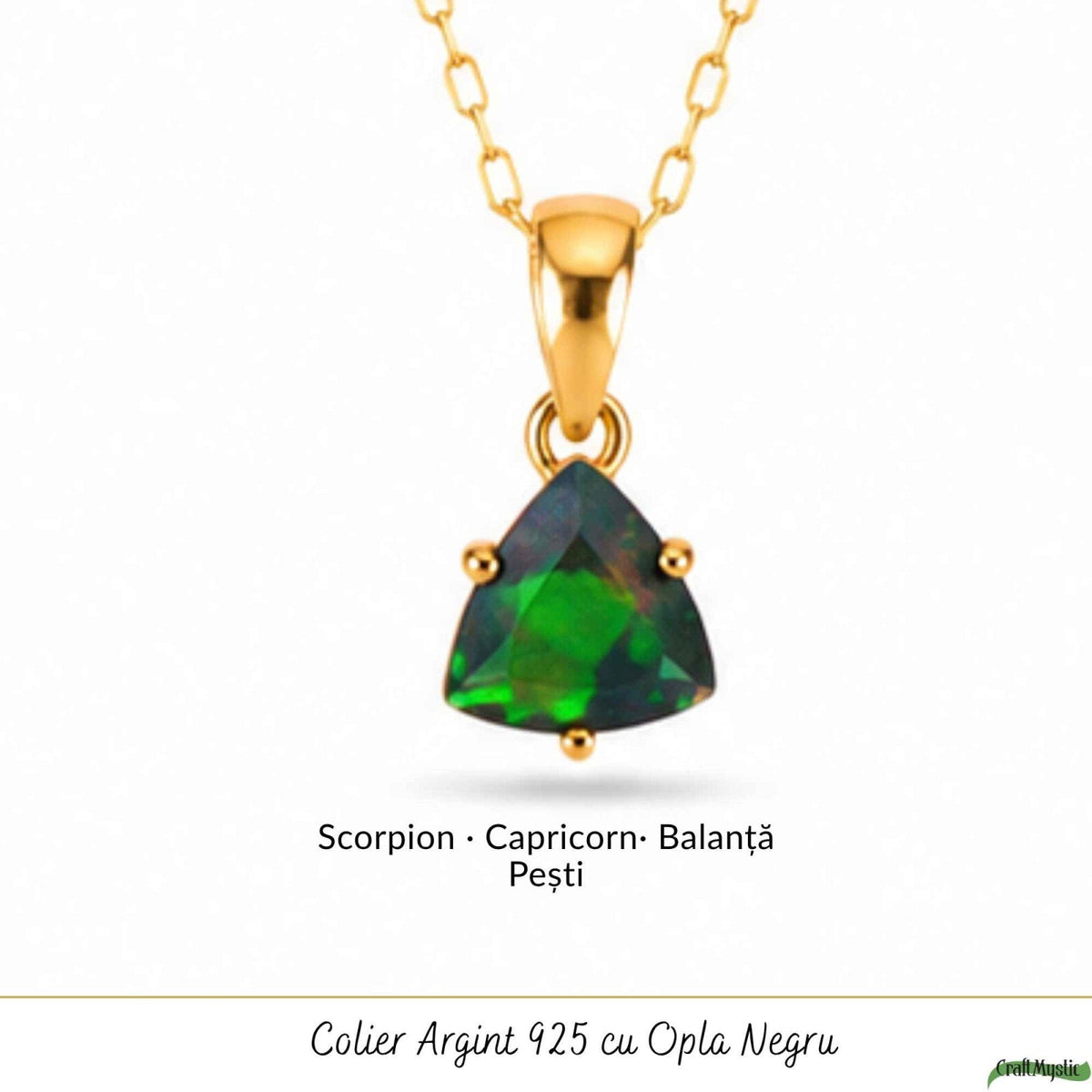 Colier cu Opal, Argint 925 placat aur 18k – CraftMystic