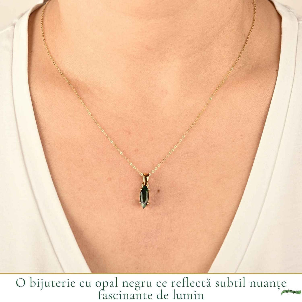 Colier cu Opal, Argint 925 placat aur 18k – CraftMystic