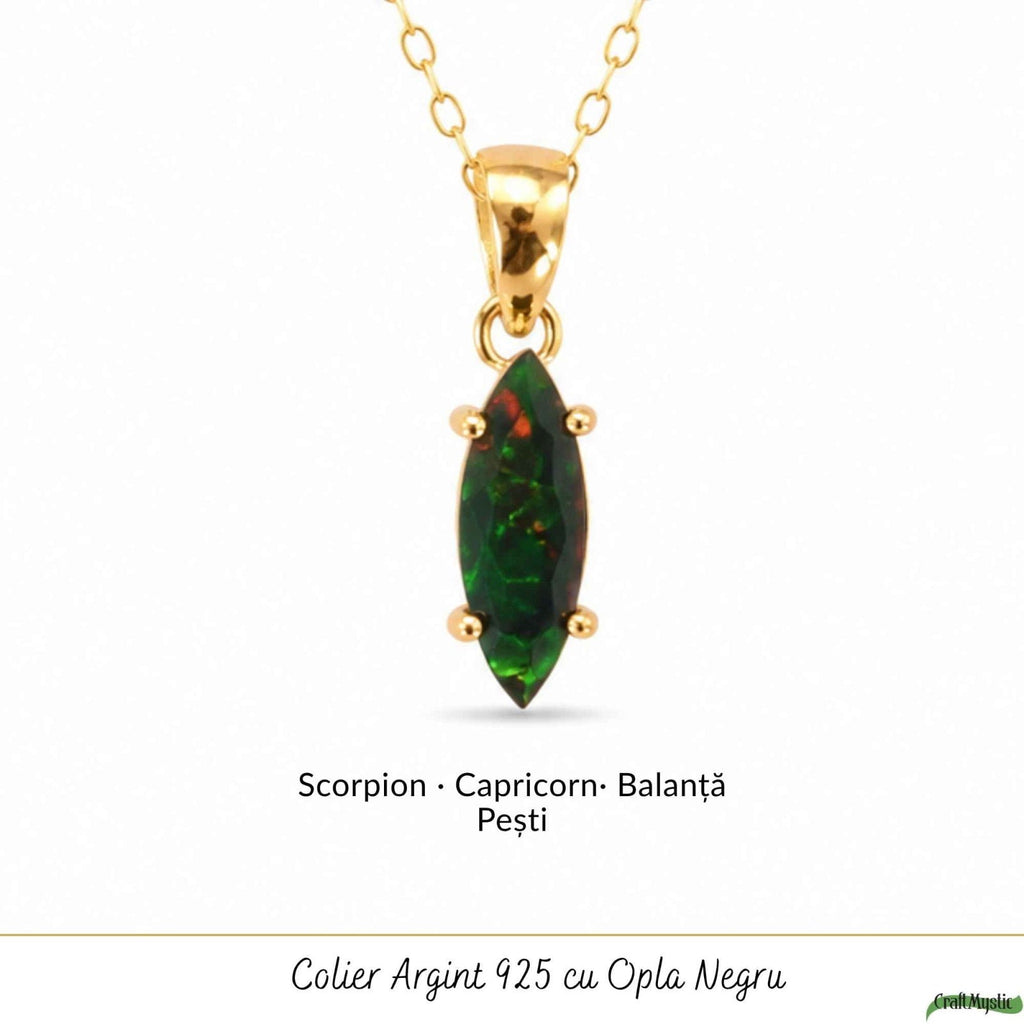 Colier cu Opal, Argint 925 placat aur 18k – CraftMystic