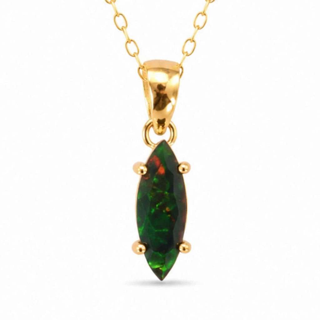 Colier cu Opal, Argint 925 placat aur 18k – CraftMystic