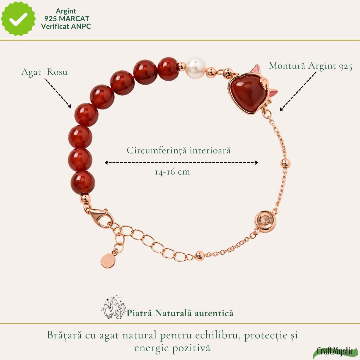 Brățară cu Agat, Argint 925 – CraftMystic
