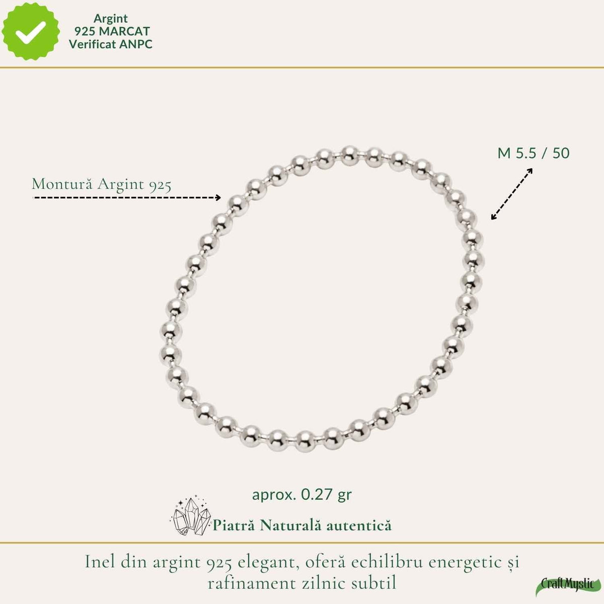 Inel Argint 925 cu Bilute – CraftMystic