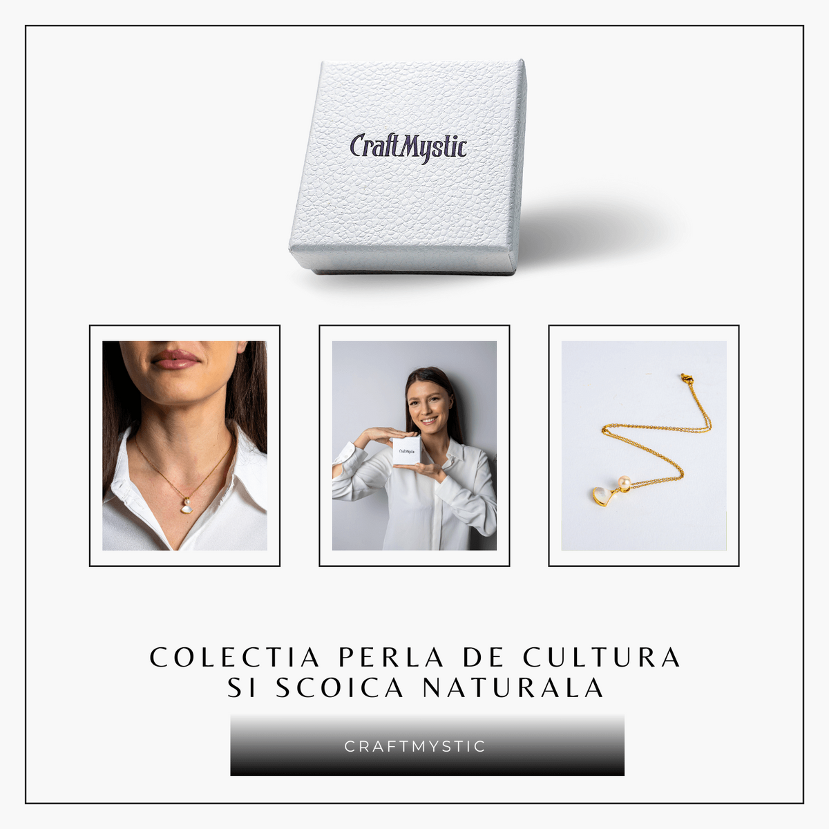 Poarta linistea interioara – Colier cu perla de cultura si scoica naturala
