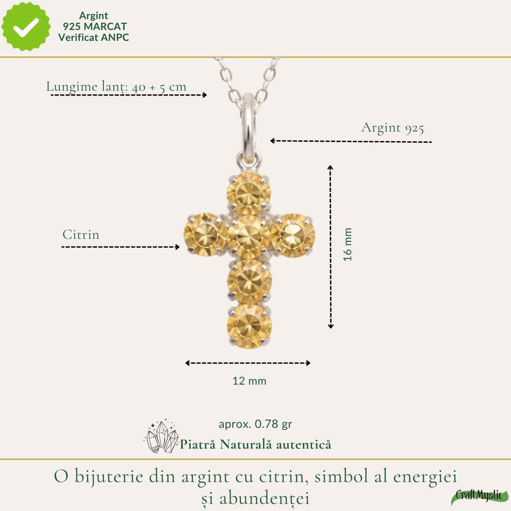 Colier cu Citrin, Argint 925 – CraftMystic